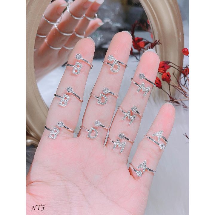 Nhẫn Chữ Cái bạc, nhẫn đủ các chữ, nhẫn bạc nữ