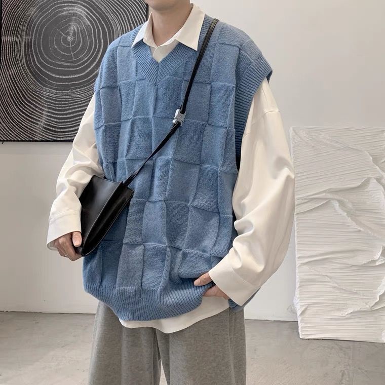 Áo Sweater Sát Nách Dáng Rộng Dày Dặn Ấm Áp Cho Nam Mùa Đông