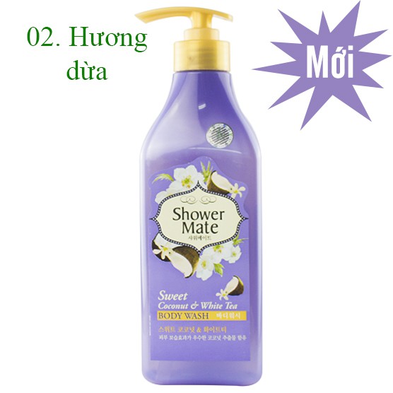 Sữa tắm dê làm trắng và dưỡng ẩm da Showermate Cao cấp Hàn Quốc 550ml