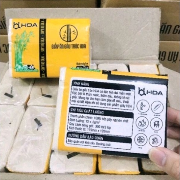 Giấy ăn gấu trúc HDA 300 tờ (1 bịch)