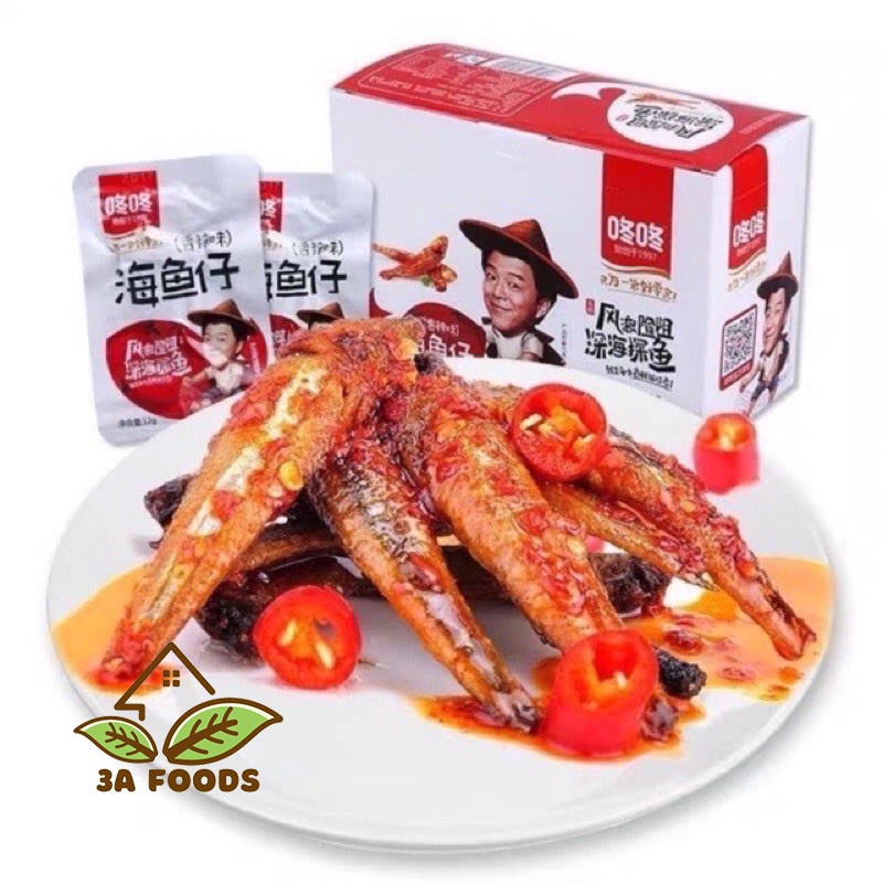 Hộp 20 Gói Cá Cay Hồ Nam, Món Ăn Vặt Nổi Tiếng Trung Quốc, Ai Ăn Cũng Mê, 3A Foods Phân Phối