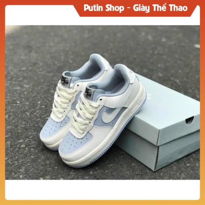 Giầy AF1 trắng xanh kem cao cấp ,Giày thể thao air force 1 trắng tím nam nữ full b