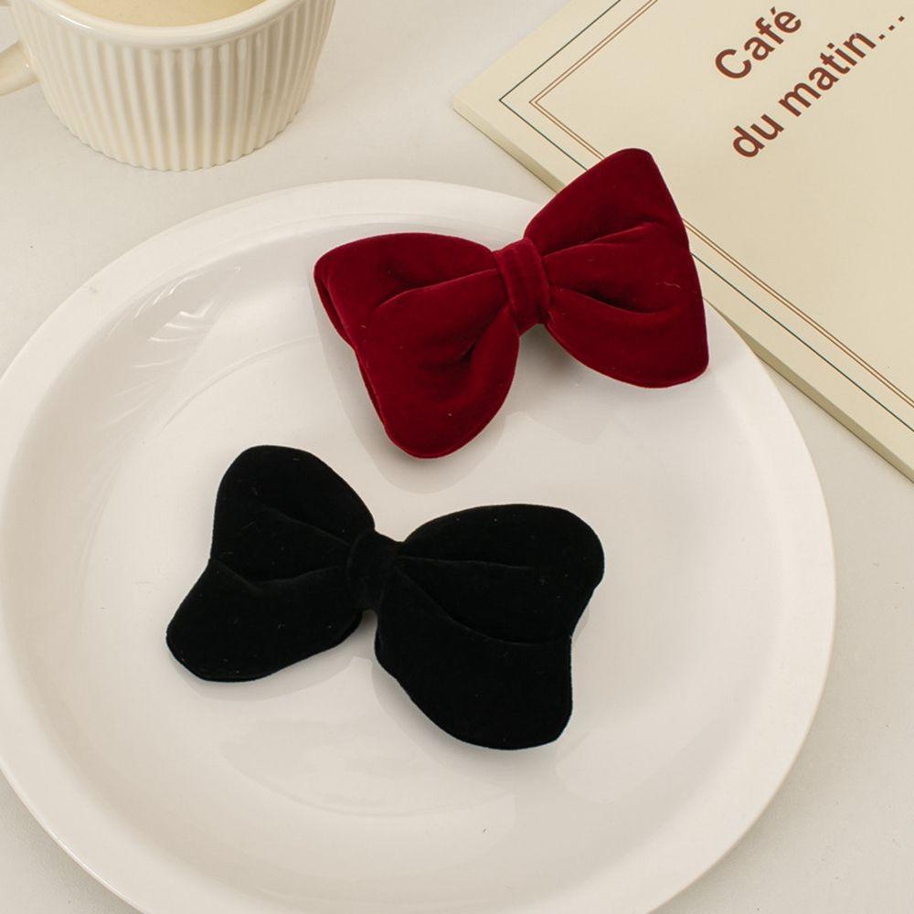 Kẹp Tóc Nơ Vải Nhung Phong Cách Pháp Thời Trang Thu Đông Cho Nữ