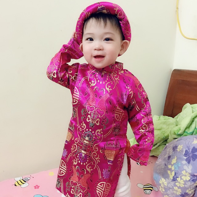 ÁO DÀI GẤM CHO BÉ