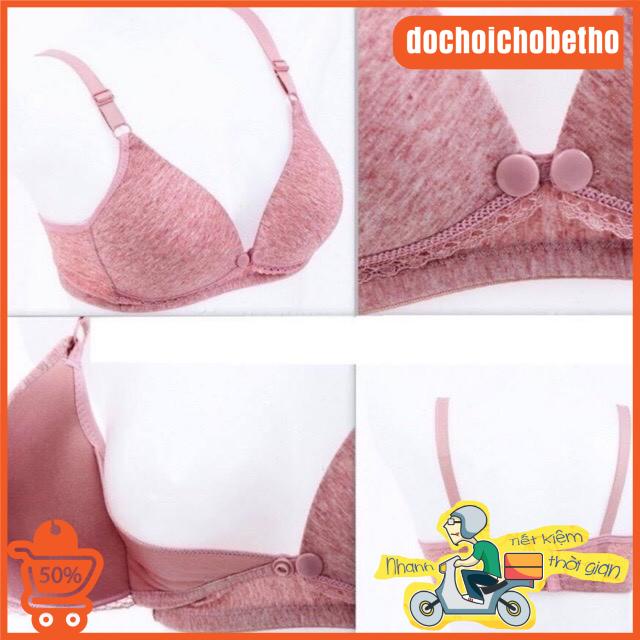 Áo ngực bầu và cho con bú mở cúc loại trơn,Áo lót ngực bầu LỤA TĂM không gọng nâng ngực đồ lót chip 