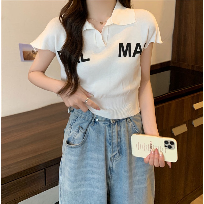 Áo Thun Polo Không Tay In Chữ Mới