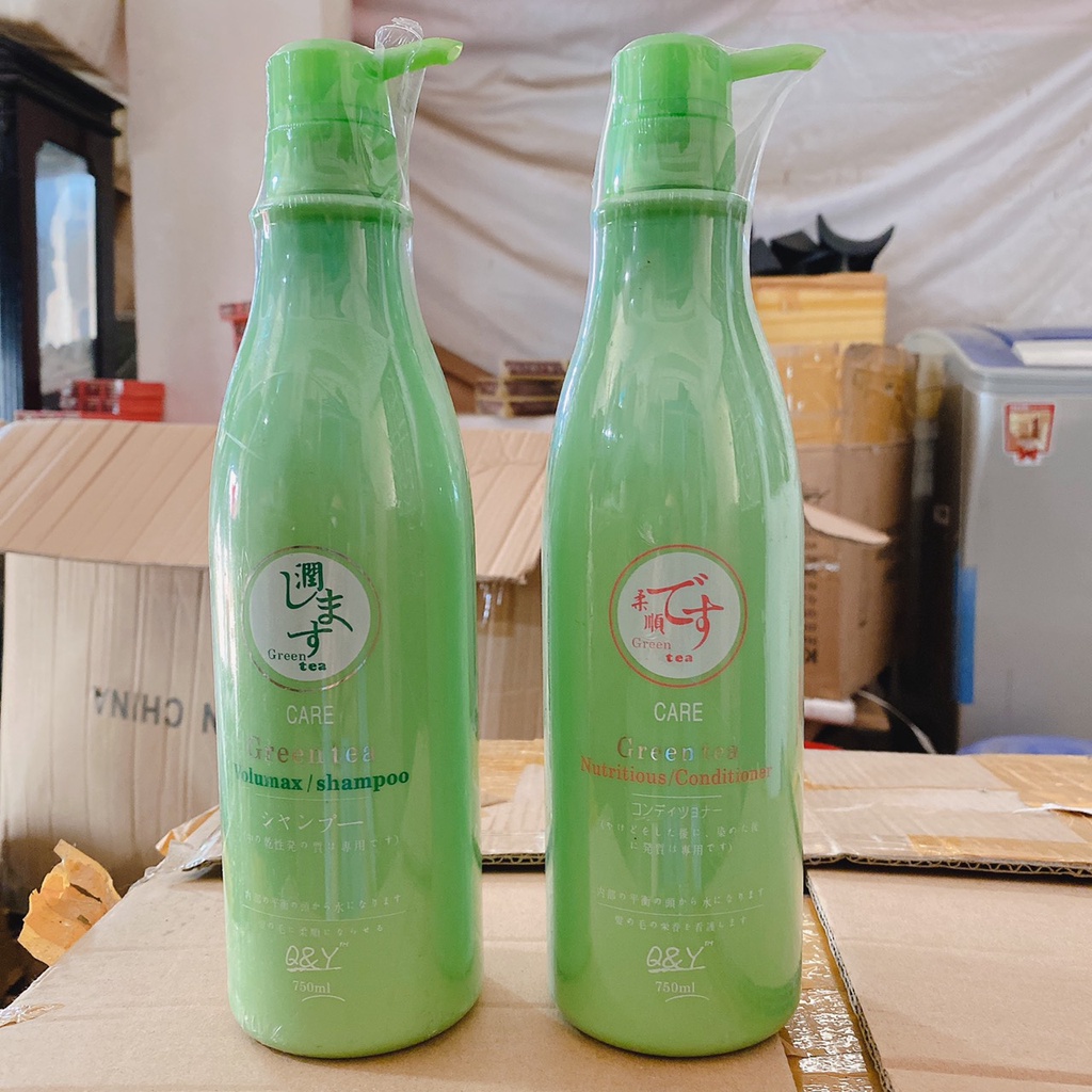 Dầu gội +xả trà xanh Nhật Bản GREEN - TEA 750ml x 2