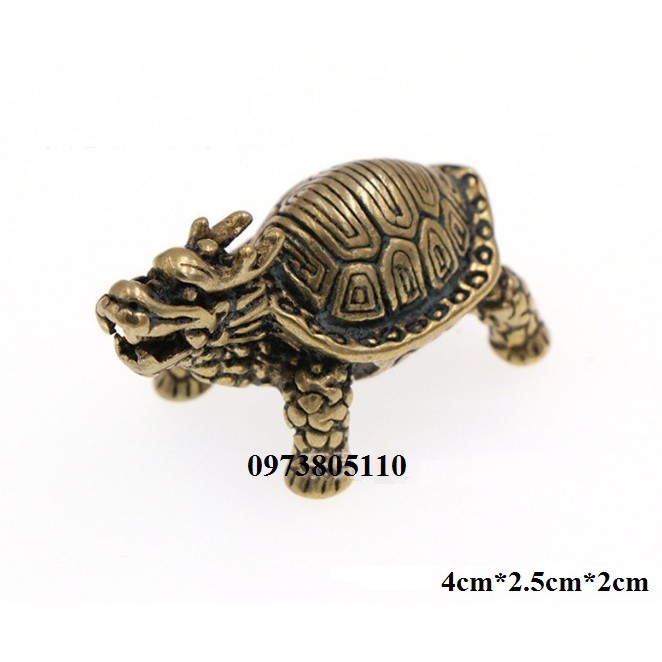 Móc gắn chìa khóa hình chú rùa đầu rồng xua đuổi vận đen, mang lại máy mắn