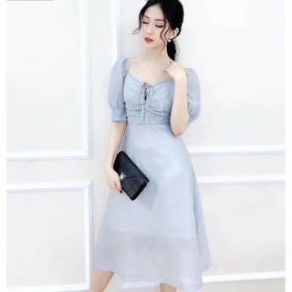 ĐẦM VOAN LỤA RÚT DÂY NGỰC