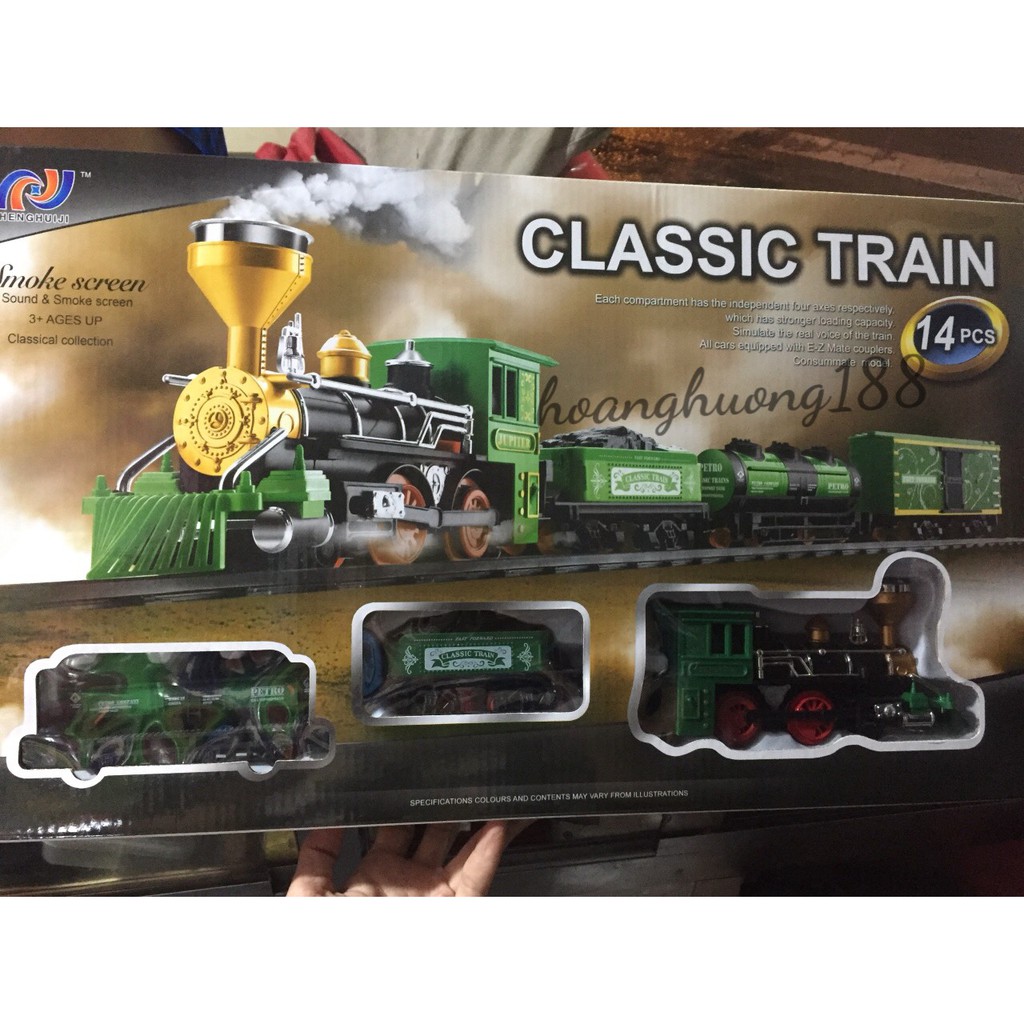 đồ chơi tàu hoả chạy trên đường ray classical train