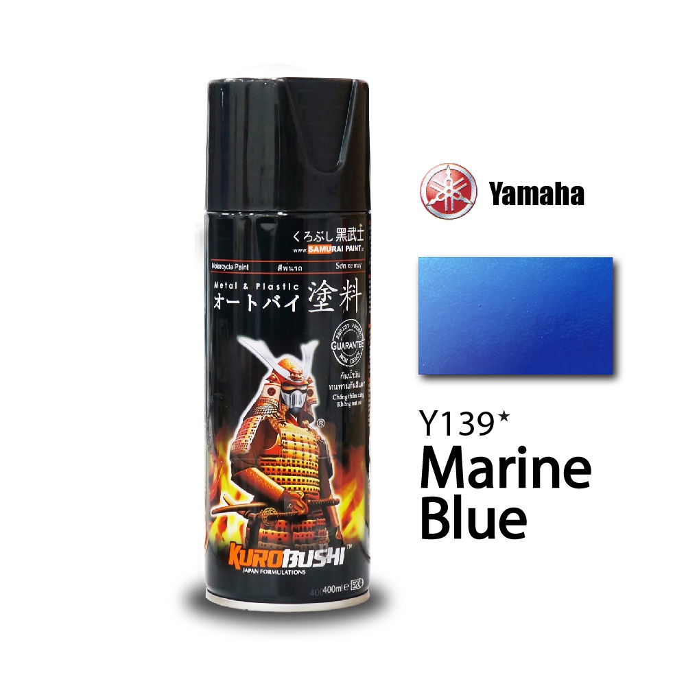 COMBO Sơn Samurai màu xanh dương Y139* gồm 5 chai đủ quy trình (Lót 2K04- Nền 124 – Màu 1701 -  Màu Y139  - Bóng 2K01)