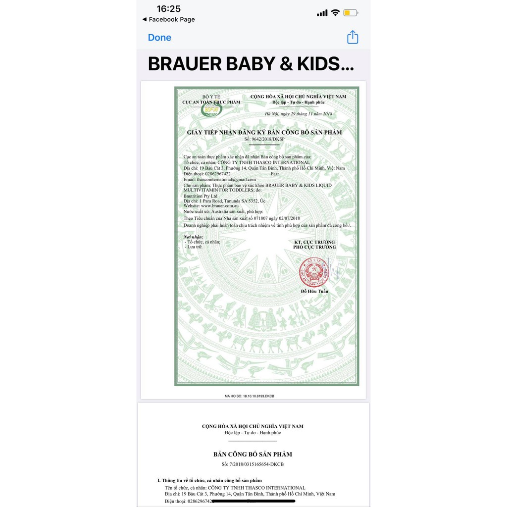 Brauer Liquid Multivitamin for Toddlers (1-3y) bổ sung Vitamin cho Bé vitamin tổng hợp