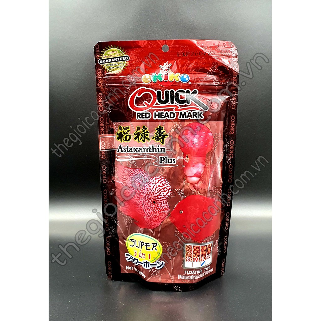 Thức ăn cá la hán lên đầu màu châu cao cấp Okiko cao cấp 100g