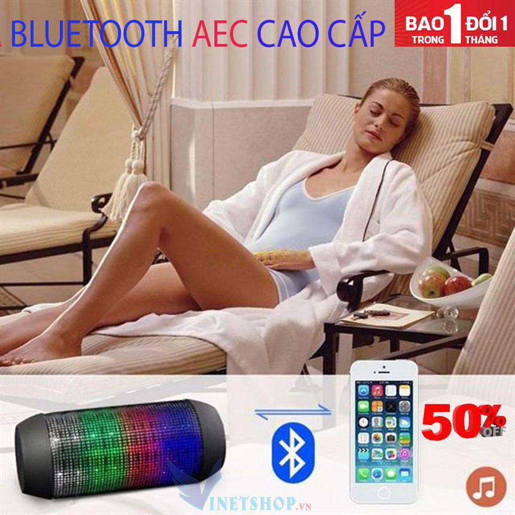 Loa Bluetooth Thông Minh Chính hãng Aec BQ- 615 Âm Thanh Vòm 360 Độ, Tích Hợp 80 Đèn Led Quanh Loa ,Siêu Trầm -dc3700