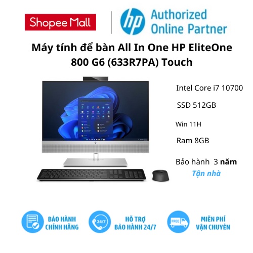 Máy tính để bàn All In One HP EliteOne 800 G6 633R7PA Touch Intel Core i7