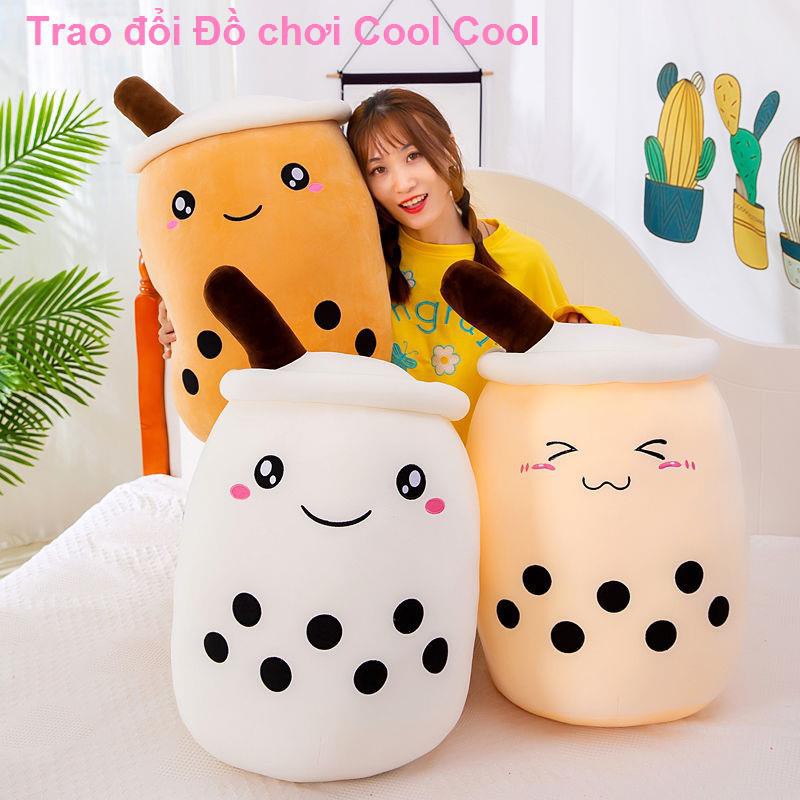 Cốc trà sữa trân châu dễ thương gối ngủ ô tô búp bê giường đồ chơi sang trọng Trang trí ghế sofa nữ