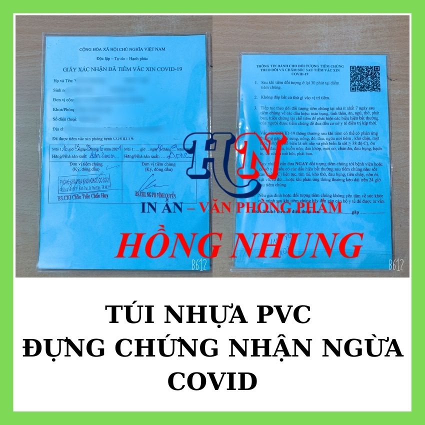 [ Hàng Đang Hót Loa Loa] Túi Nhựa Dẻo PVC Bọc Chứng Nhận, Có Nắp, Nhựa Trong Suốt Bảo Vệ giấy chứng nhận chích ngừ