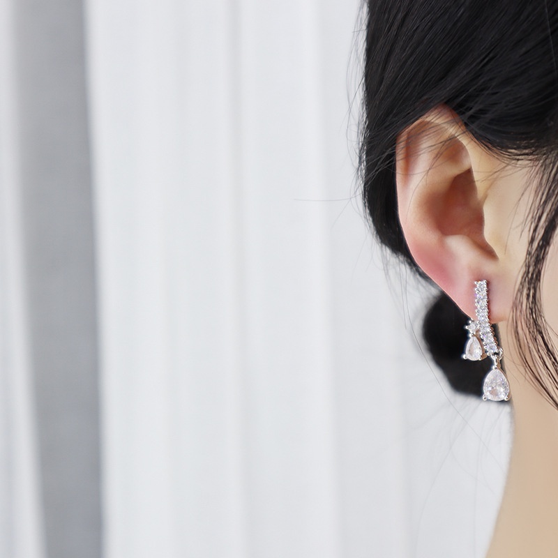 V.I.T House | Bông tai S925 đá bạc dài