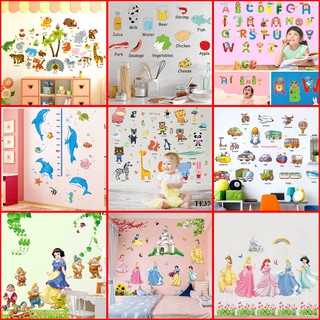 Tranh đề can, decal dán tường cho bé trai-gái các con vật tiếng anh, hình dán sticker con vật cho bé