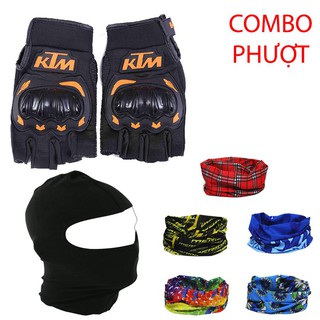 Combo phượt (bao tay-khăn đa năng -Khăn chùm đầu)