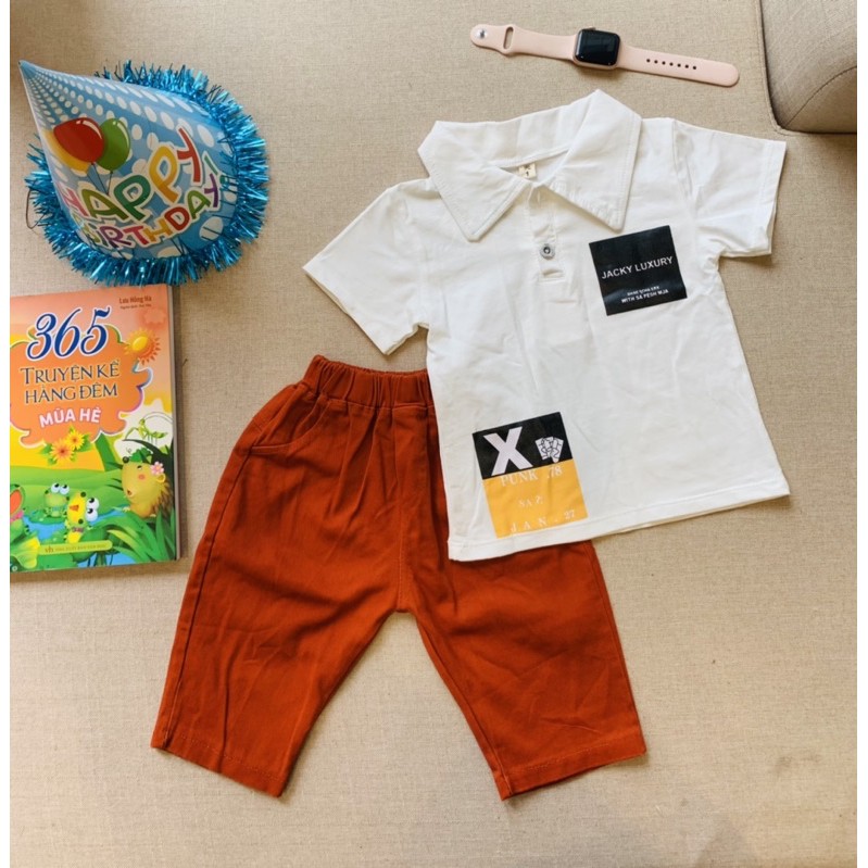 Bộ đồ cộc tay bé trai mùa hè chất liệu cotton đáng yêu (5-20kg) | BigBuy360 - bigbuy360.vn