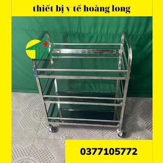 Xe tiêm 3 tầng inox - xe đẩy inox