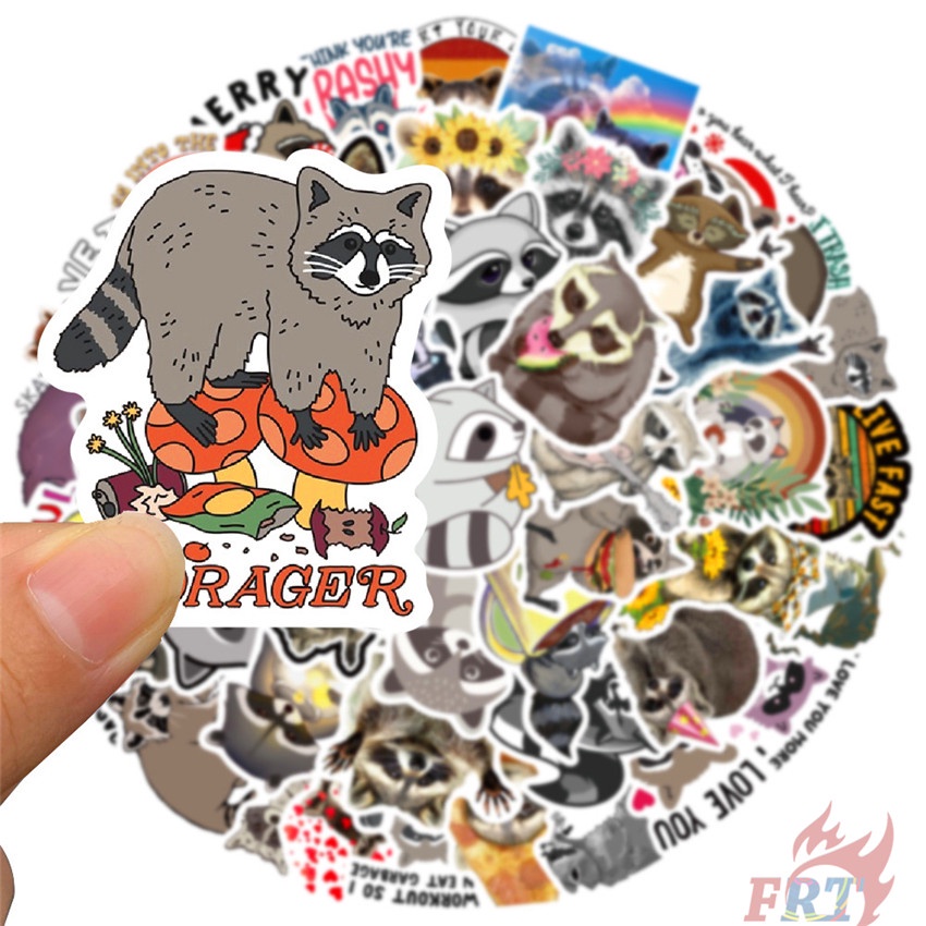 ❉ Hình Dán Raccoons Series 02 ❉ Bộ 50 Miếng Dán Chống Thấm Nước Thời Trang