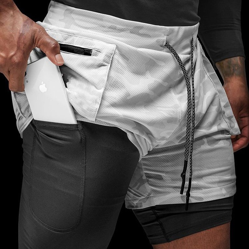 Quần Short Thể Thao 2 Trong 1 Thoáng Khí Thời Trang Mùa Hè Cho Nam