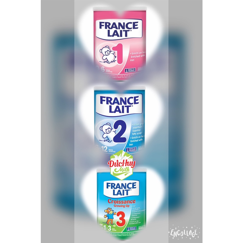 Sữa bột France lait số 1,2,3 Lon 900g (Mới) Nhập khẩu Pháp