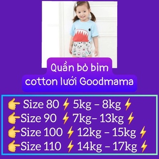 Quần bỏ bỉm siêu thấm hút co giãn da chiều cho bé thoải mãi vận động chính hãng Goodmama