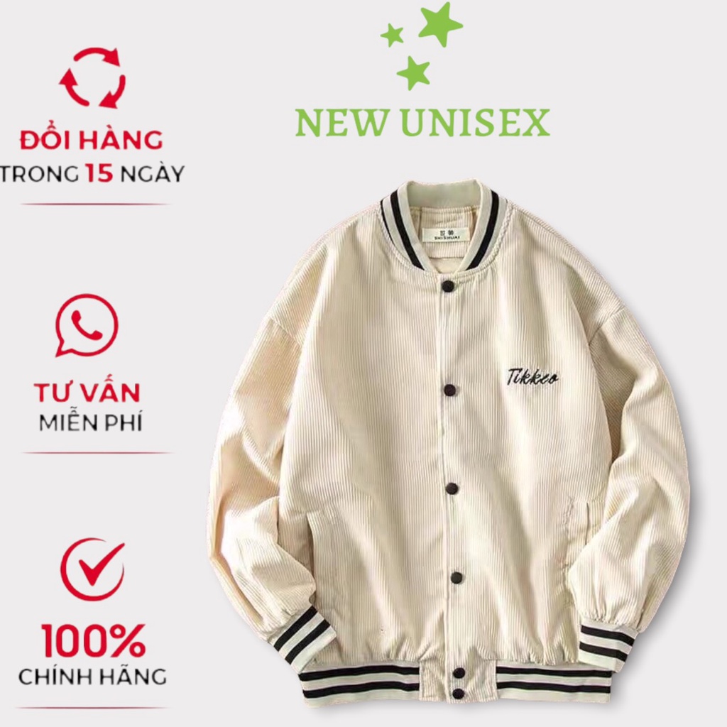 Áo Khoác Bomber Nam Nữ Chất Nhung  Thêu Chữ TIKKER  Siêu Đẹp NEW UNISEX