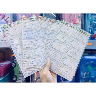 Bịch 5 tờ (50 miếng lẻ) nhãn tập Học Giỏi - Thành Công - đồ dùng học tập