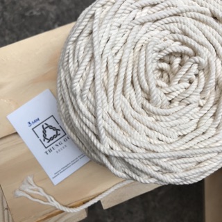 Dây thừng cotton macrame • 3 xoắn • 3mm • TRẮNG KEM