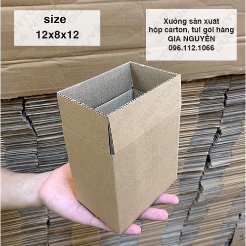 Combo 50 hộp carton hình vuông 12x8x12 đựng phụ kiện thời trang, xà phòng, đồ trang trí