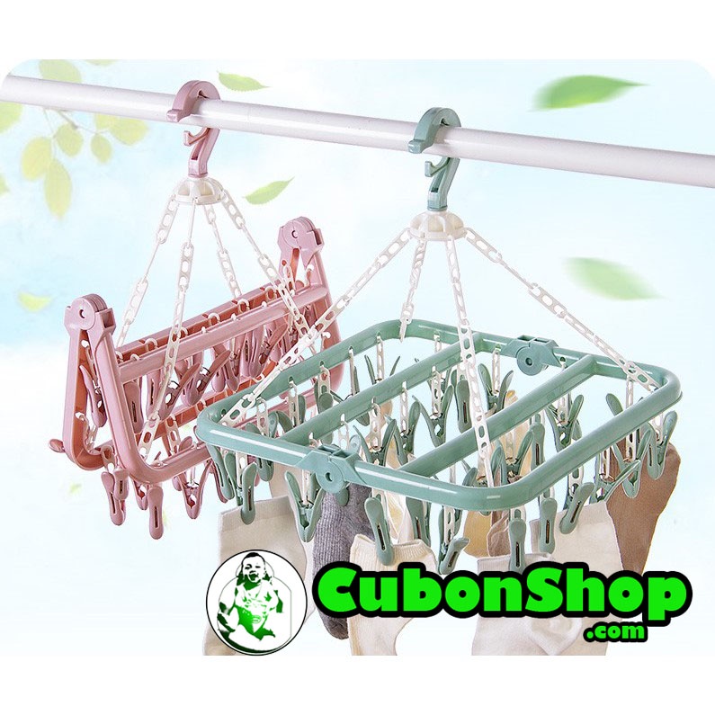 Móc nhựa gấp gọn phơi quần áo trẻ em