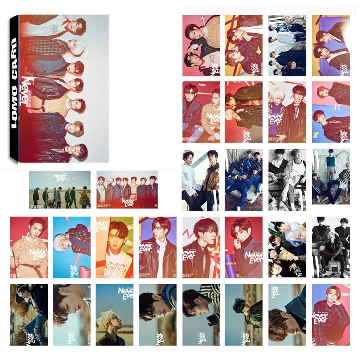 (2 album) Lomo got7 lomo card got7 ảnh nhóm nhạc Got7 bộ ảnh hộp 30 ảnh thẻ hình