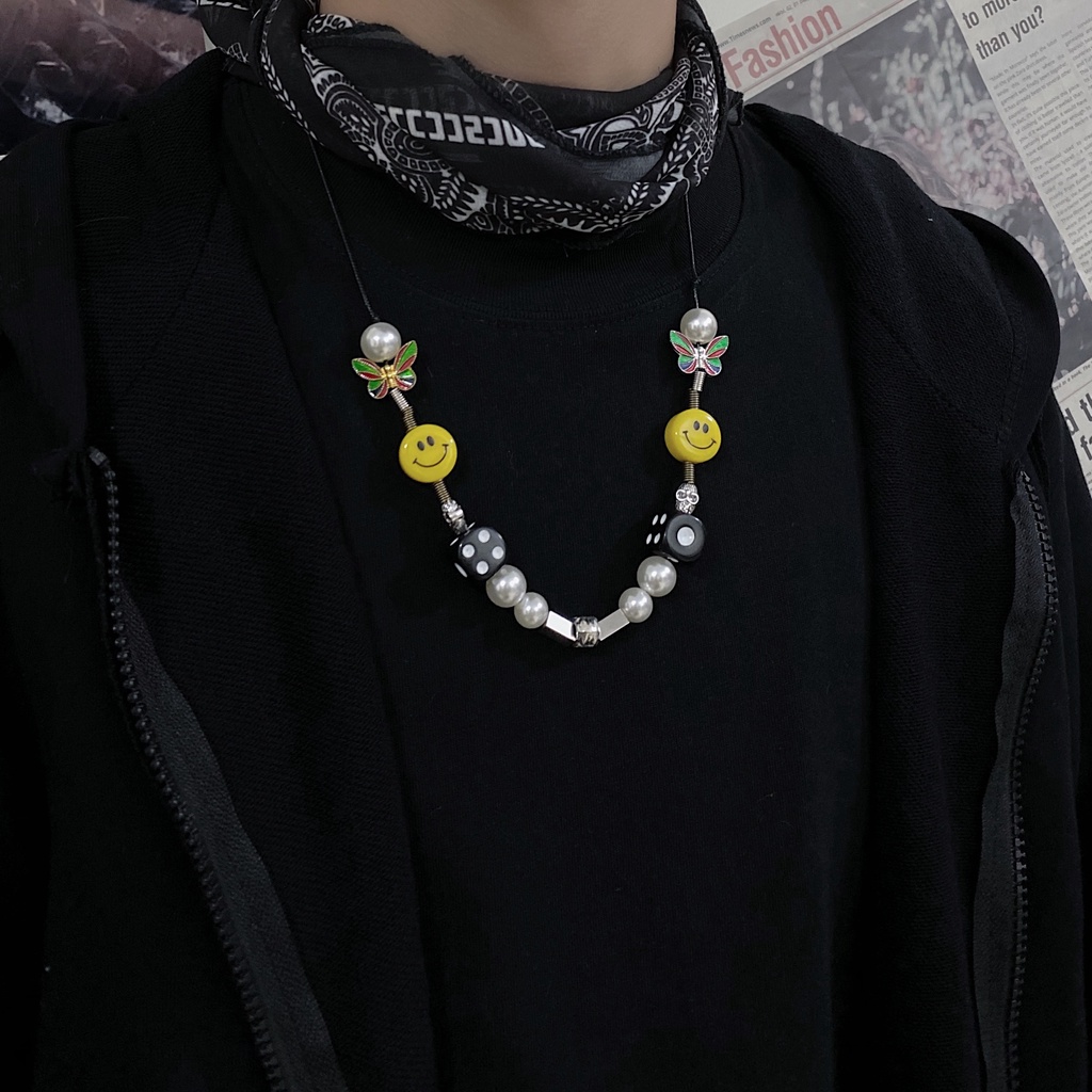 Dây Chuyền Mặt Hình Đầu Lâu/ Bộ Xương/ Mặt Cười Phong Cách Hip Hop Hàn Quốc 19157 Dễ Phối Đồ Cho Nam Và Nữ