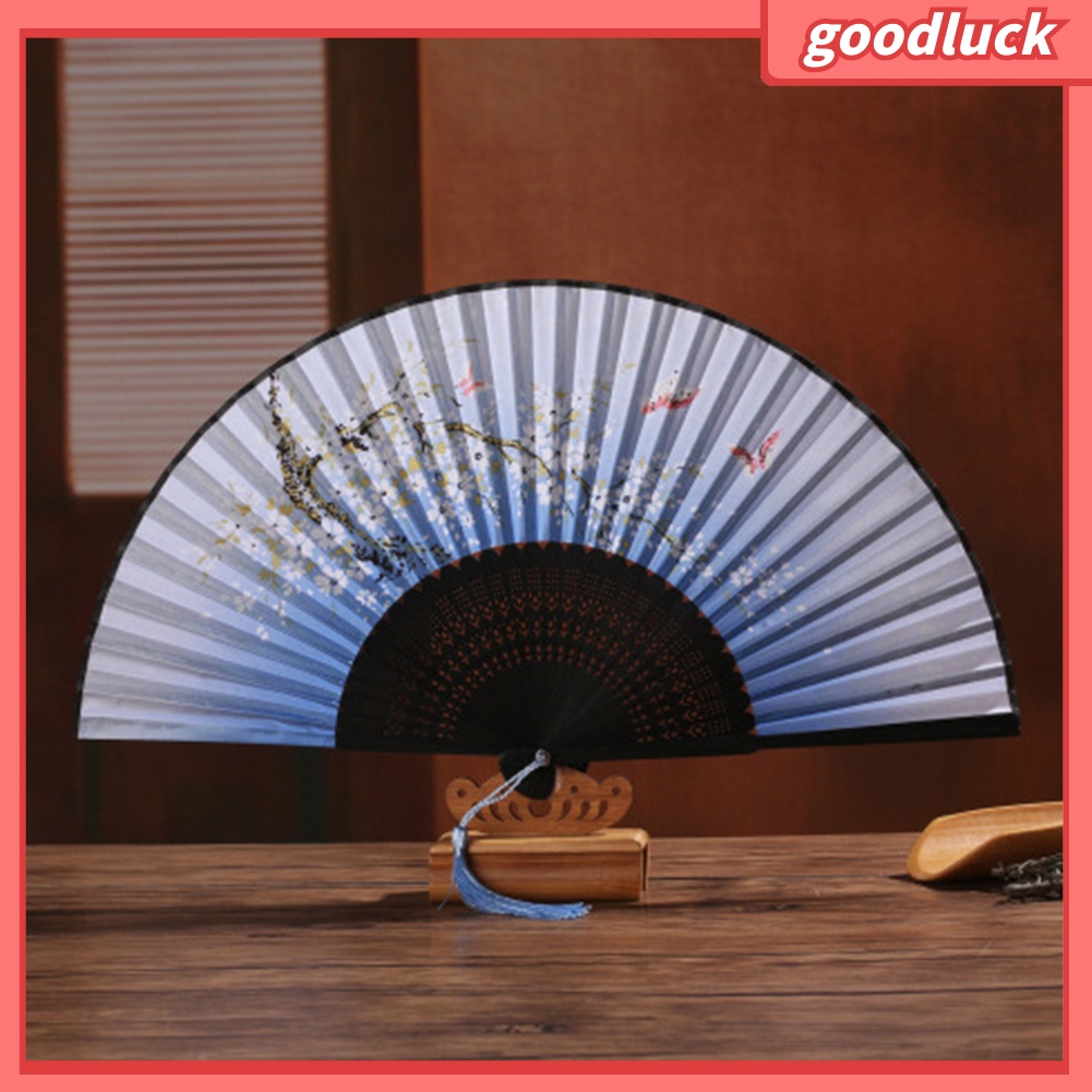 Quạt Xếp Cầm Tay In Họa Tiết Hoa Anh Đào Nở Phong Cách Vintage Đẹp Mắt