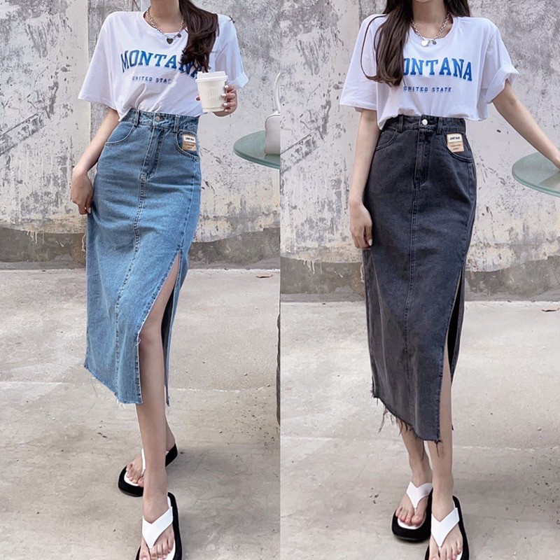 ( Sẵn + video ) Chân váy dài bò xẻ cao sexy 2021 | BigBuy360 - bigbuy360.vn