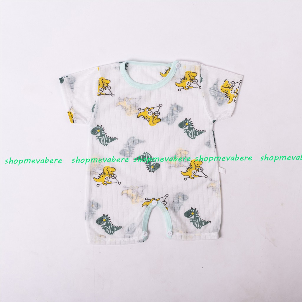 Áo liền quần ngắn tay  cotton giấy cho bé trai và bé gái sơ sinh,từ 3-10kg, hàng loại 1 - BD12