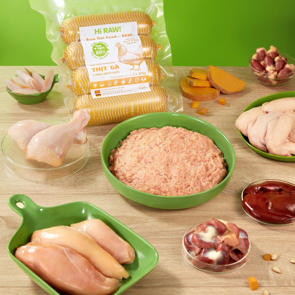 |SHIP HOẢ TỐC 20P| HI RAW - RAW CATFOOD - Chế độ ăn hoàn chỉnh từ thịt tươi dành cho mèo từ 3 tháng tuổi