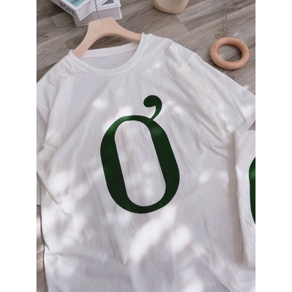 Áo Phông Tay Dáng Rộng Tay Lỡ Unisex In Hình Chữ Ơ