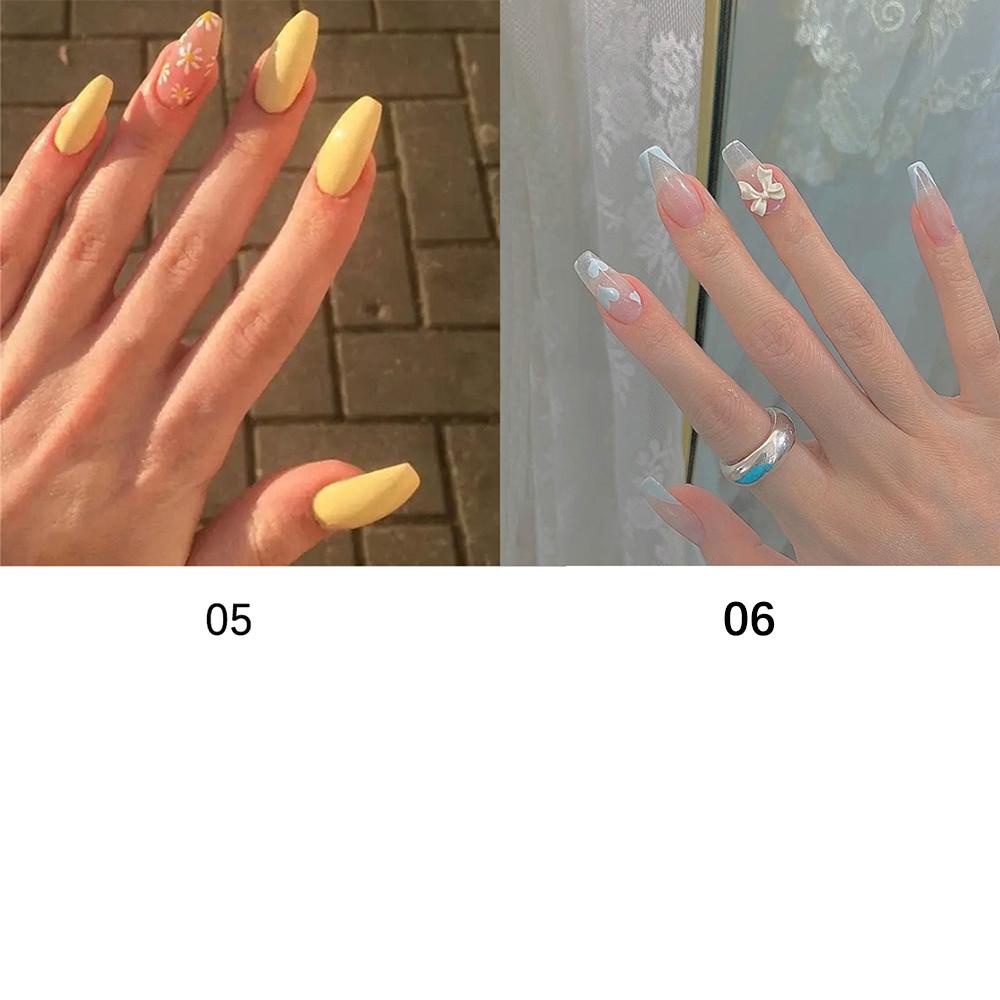 MIHAN1 Hộp 24 Móng Tay Giả Che Phủ Toàn Diện Cho Nữ