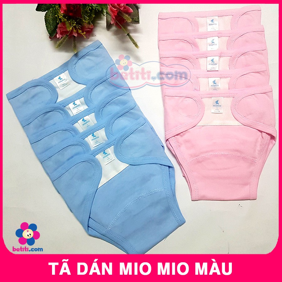 COMBO 5 Chiếc Tã Dán MioMio Màu Trơn 1M - 3M - Quần Đóng Bỉm Mio Mio Màu Xanh Hồng