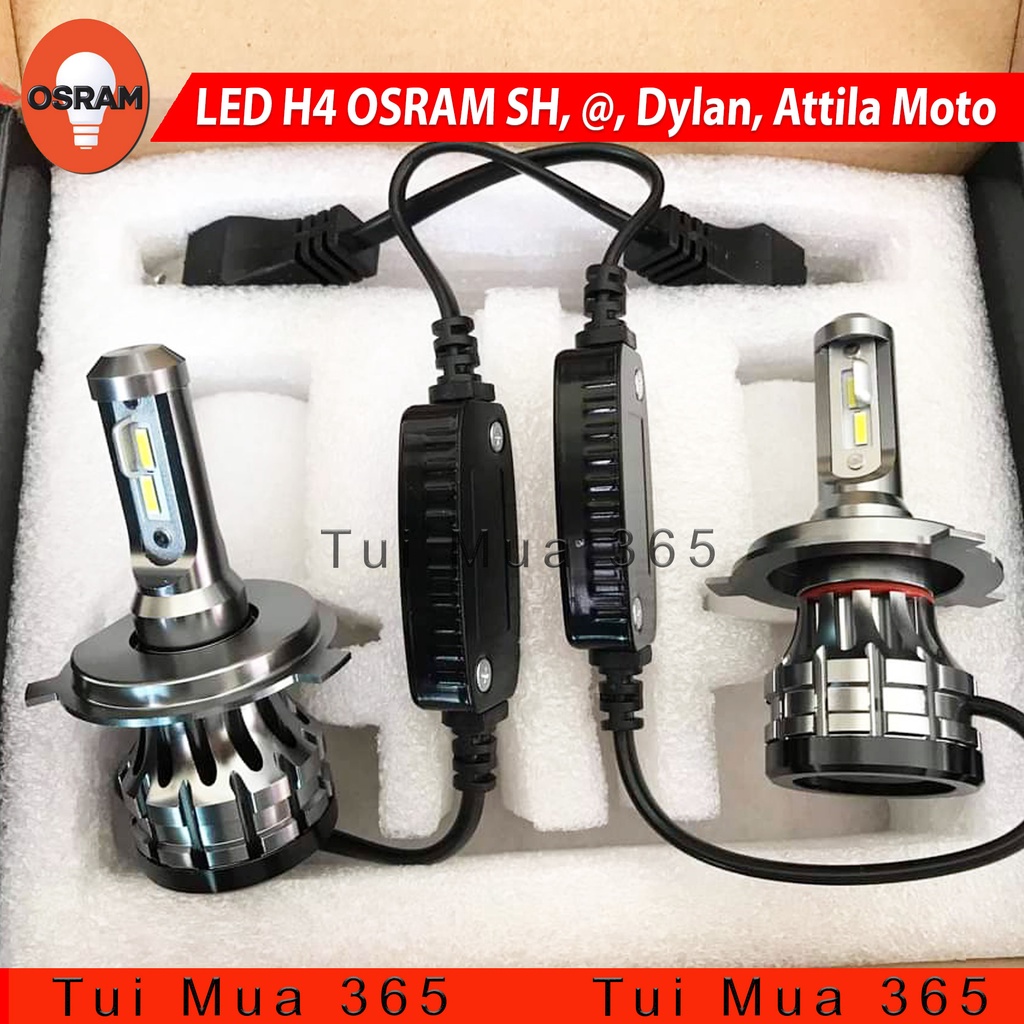 Bóng đèn LED H4 OSRAM SH, A Còng, Dylan, Attila Moto tăng sáng trắng - 100% Hàng chính hãng