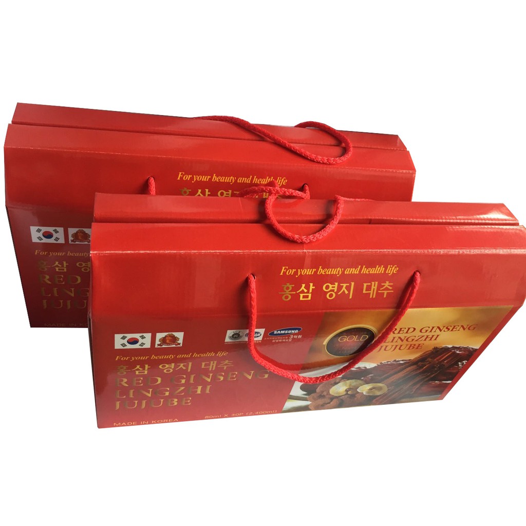 Combo 2 hộp nước hồng sâm linh chi táo đỏ-Red ginseng lingzhi jujube gold 30 gói x 80 ml, PP Sâm Yến 3A | BigBuy360 - bigbuy360.vn