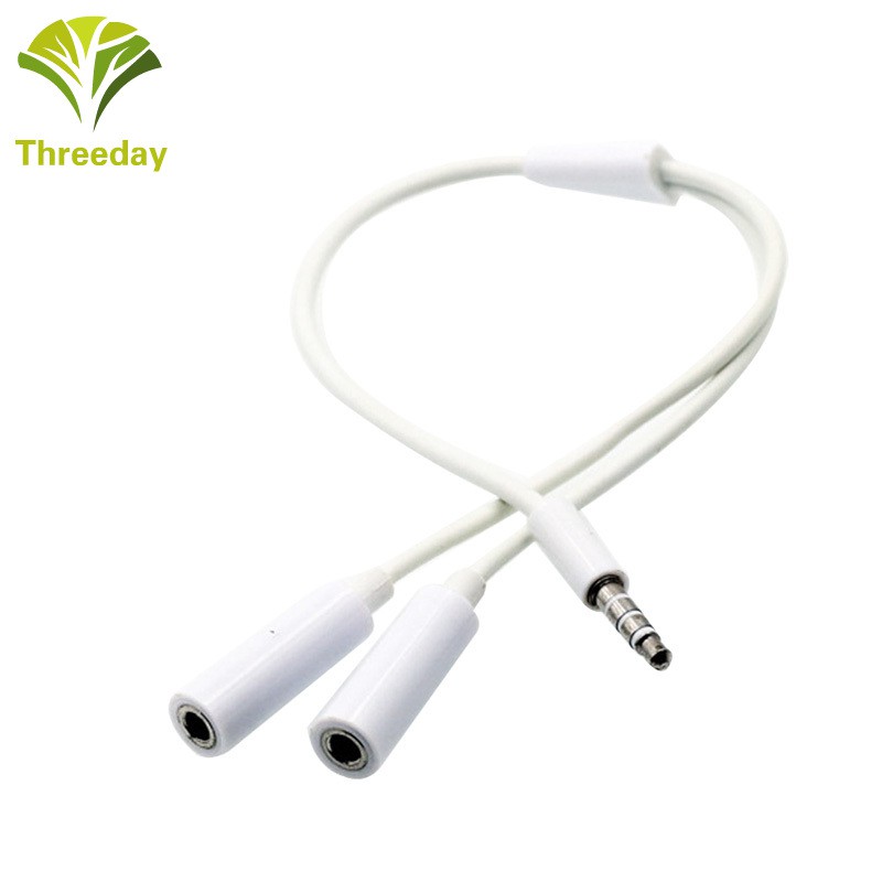 Dây Cáp Âm Thanh Chuyển Đổi Từ 1 Đầu Cắm Sang 2 Đầu Cắm 3.5mm Cho Iphone 6s Plus Samsung S7