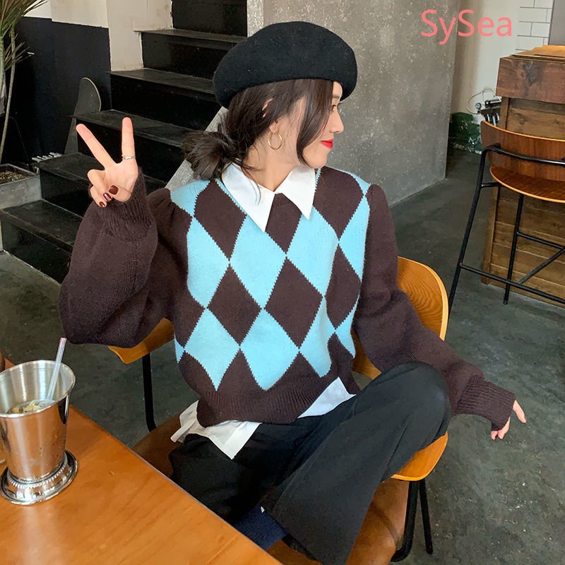 Autumn Women's Korean Style Retro Knitted Top
