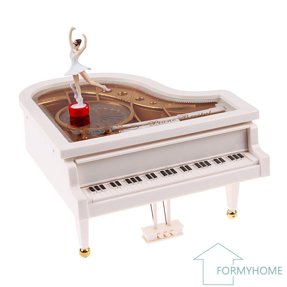  Clockwork Type Rotary Classical Ballerina Girl On The Piano Music Box