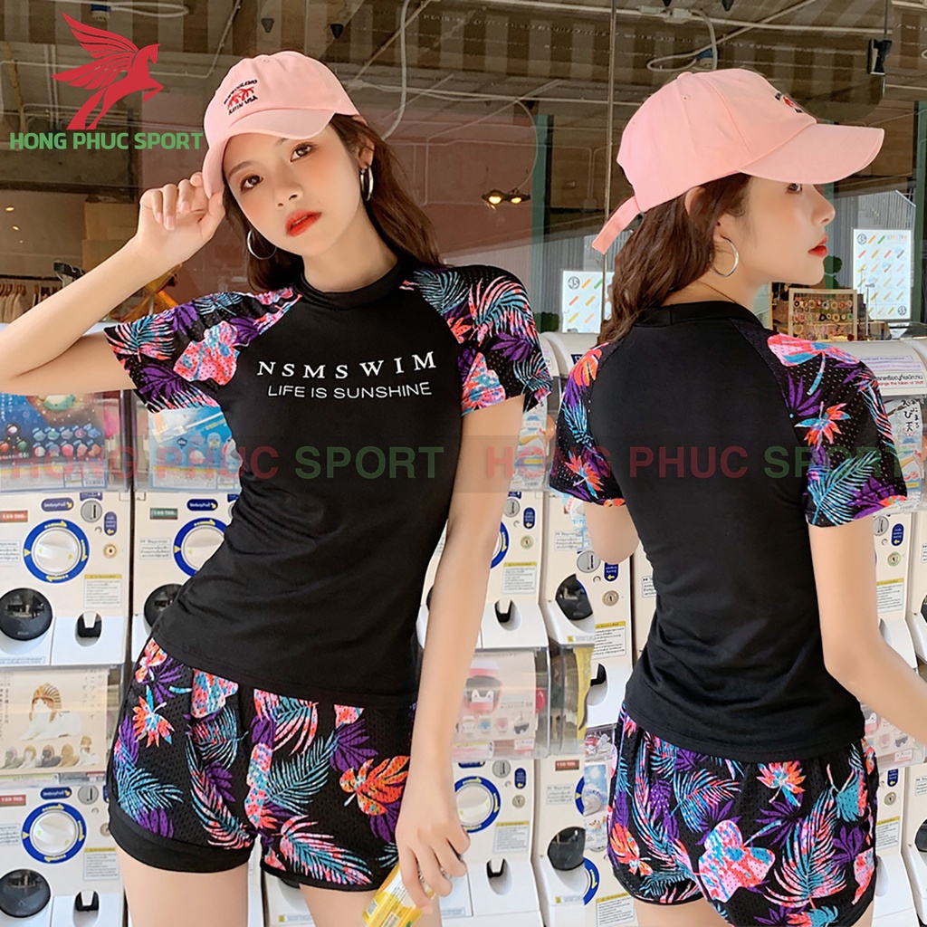 Đồ bơi nữ, áo tắm dài tay liền thân một mảnh có khóa kéo hàng cao cấp